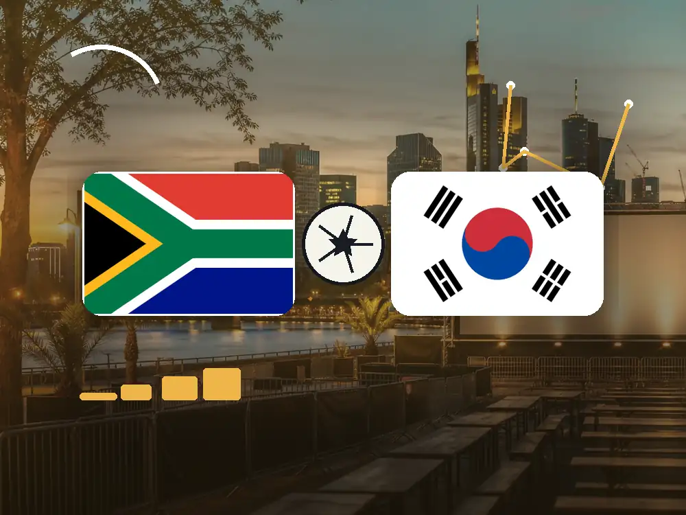 Südafrika gegen Südkorea in Frankfurt schauen mit passenden Flaggen im WM-2026-Spielplan