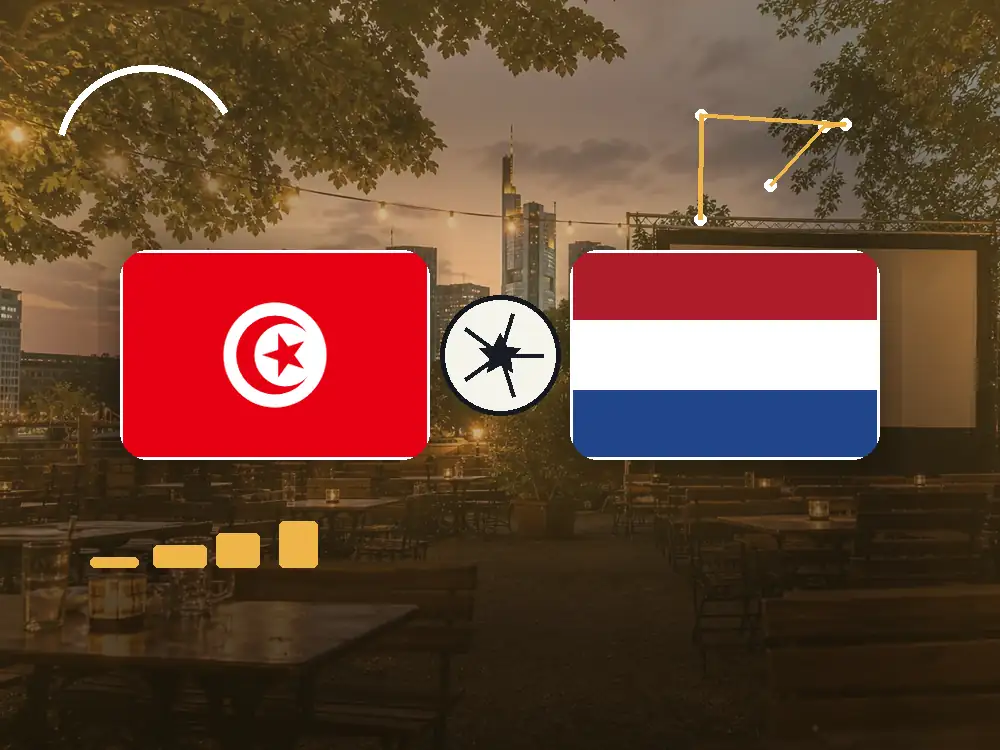 Tunesien gegen Niederlande in Frankfurt schauen mit passenden Flaggen im WM-2026-Spielplan