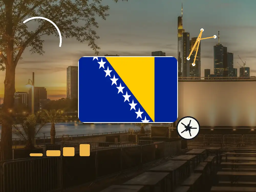 Flagge von Bosnien und Herzegowina als Public-Viewing-Motiv für Frankfurt