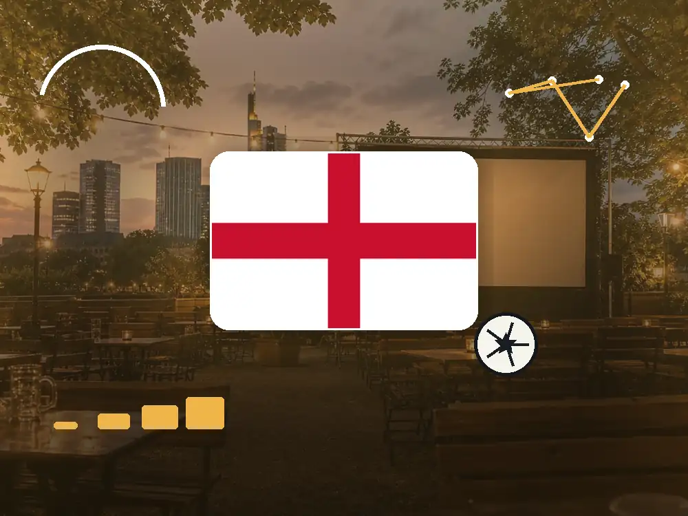 Flagge von England als Public-Viewing-Motiv für Frankfurt