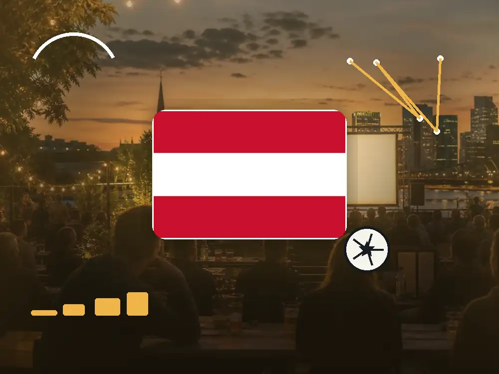Flagge von Österreich als Public-Viewing-Motiv für Frankfurt