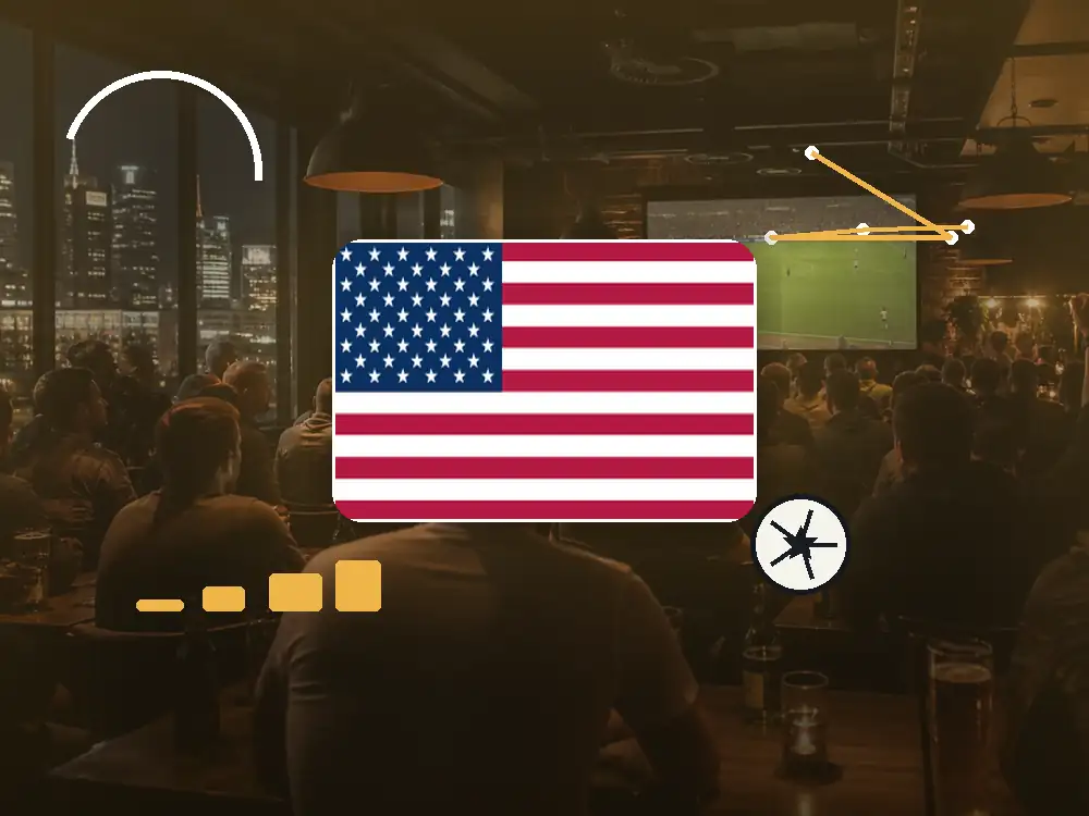 Flagge von USA als Public-Viewing-Motiv für Frankfurt